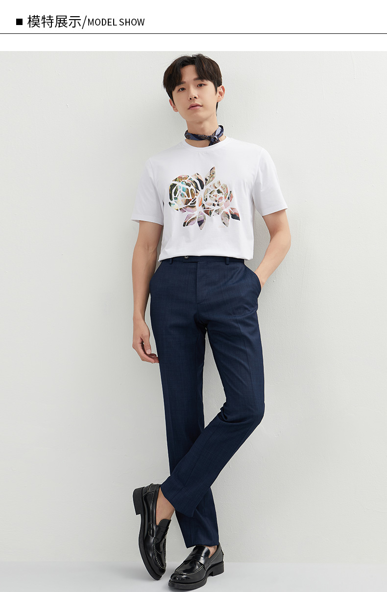 ziozia2021夏季新款时尚休闲舒适修身青年针织t恤衫ztb12561a白色90