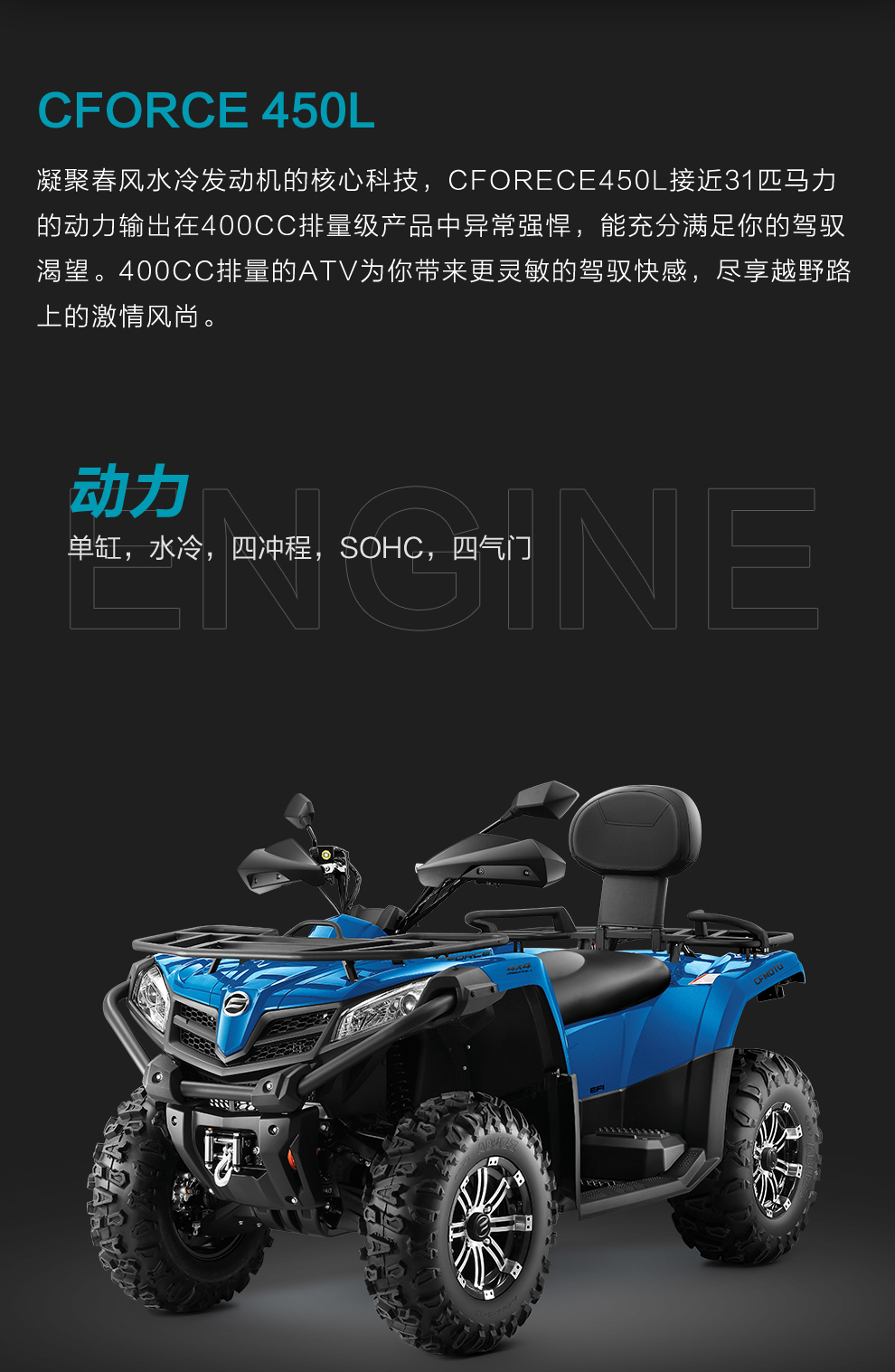 定金cforce450l全地形車cfmoto春風沙灘車色母藍定金整車29800元