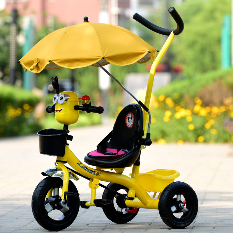 儿童三轮车遛娃神器电动儿童玩具通用的遮阳伞配件紫外线伞粉色遮阳伞