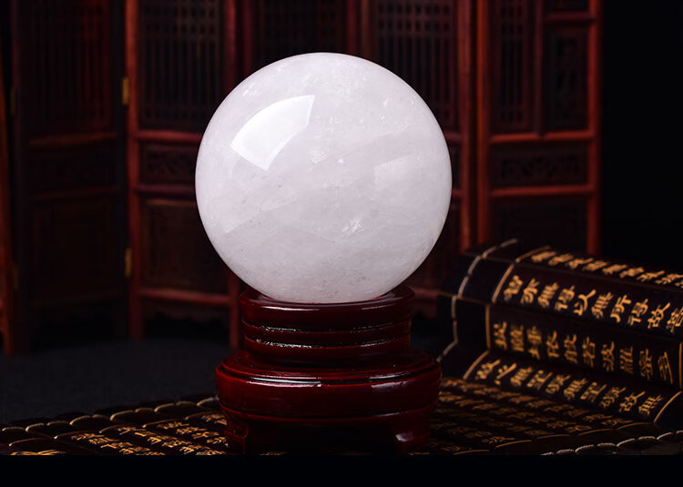 天然白水晶球摆件东海水晶石矿客厅卧室开业家居办公观赏礼品 天然