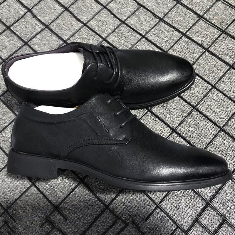 萨奇袋鼠皮鞋男新款商务正装休闲秋季透气男士英伦韩版尖头新郎结婚鞋