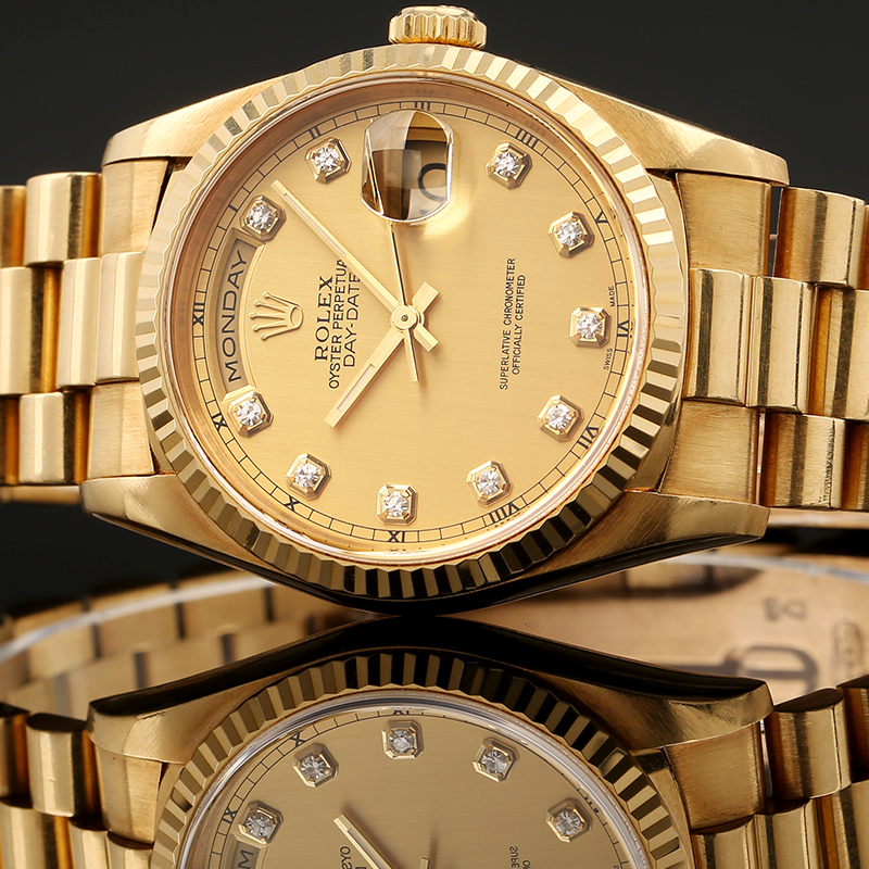 【二手95新】劳力士18238星期日历型系列自动机械36mm男士手表二手