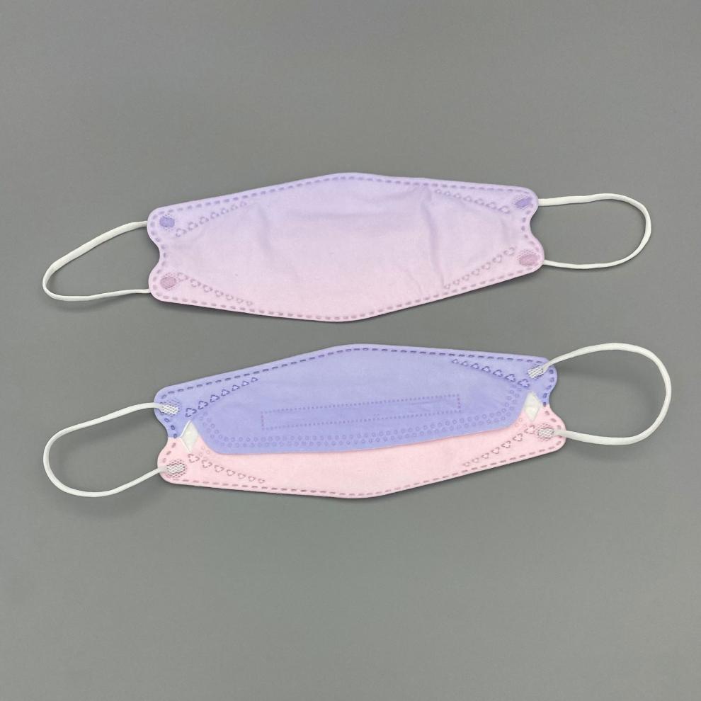 渐变色kn95级口罩3d立体鱼嘴柳叶型彩色彩虹一次性时尚个性口耳罩女