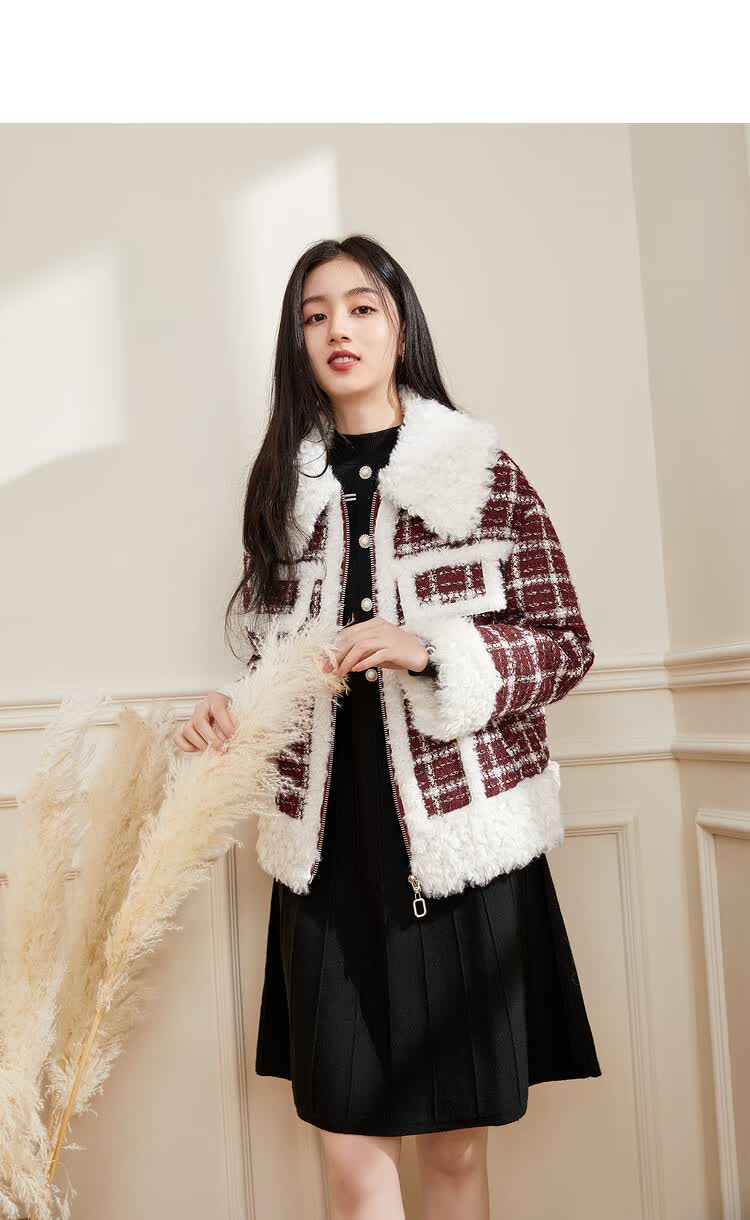 秋水伊人复古格纹羽绒服2021年冬季新款女装青春减龄气质复古格子s
