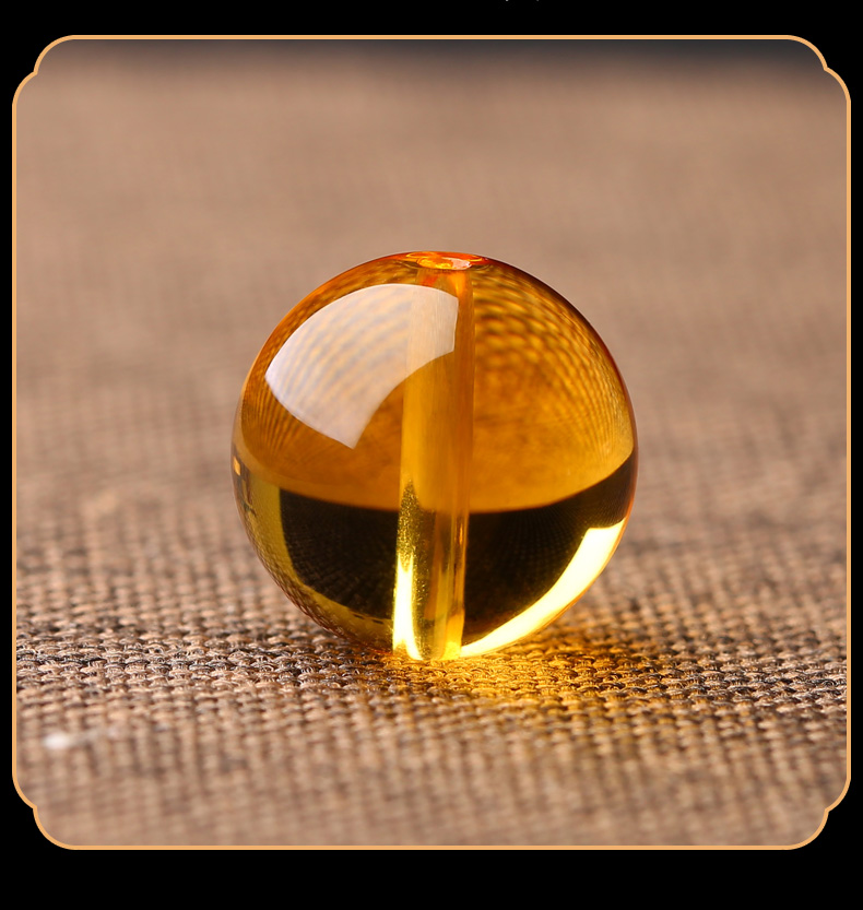 珍韵缘巴西7黄水晶散珠收藏级全净体单珠圆珠多宝