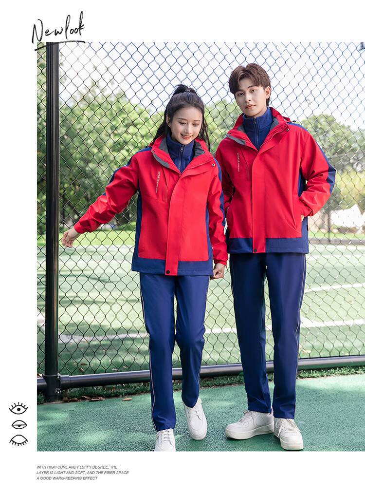 森马轻奢高档品牌冲锋衣男女三合一可拆卸防风防水防污加绒套装户外