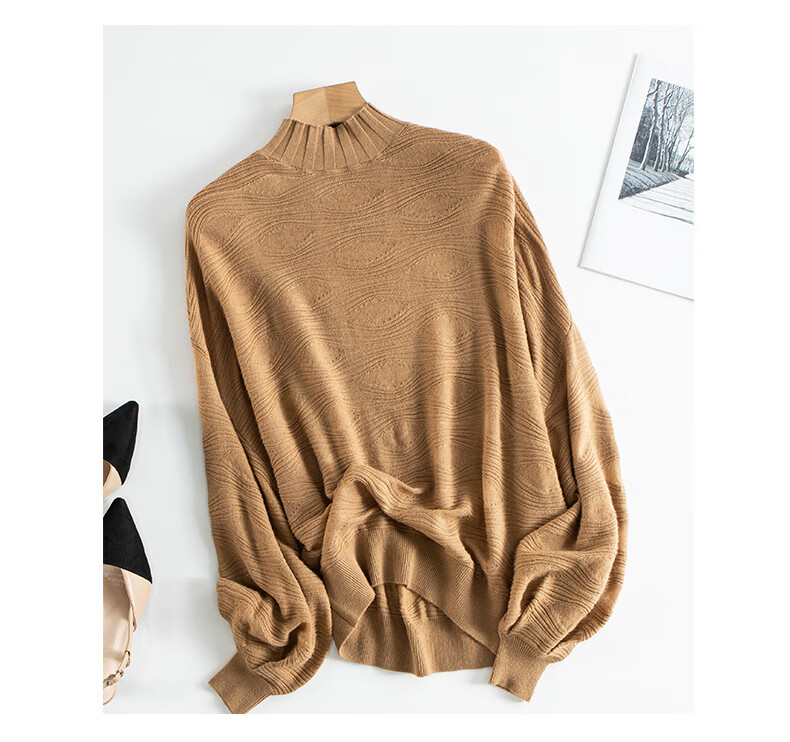 旗舰店官方浙江嘉兴桐乡濮院外w贸剪标出口羊毛衫毛衣海浪波纹2022