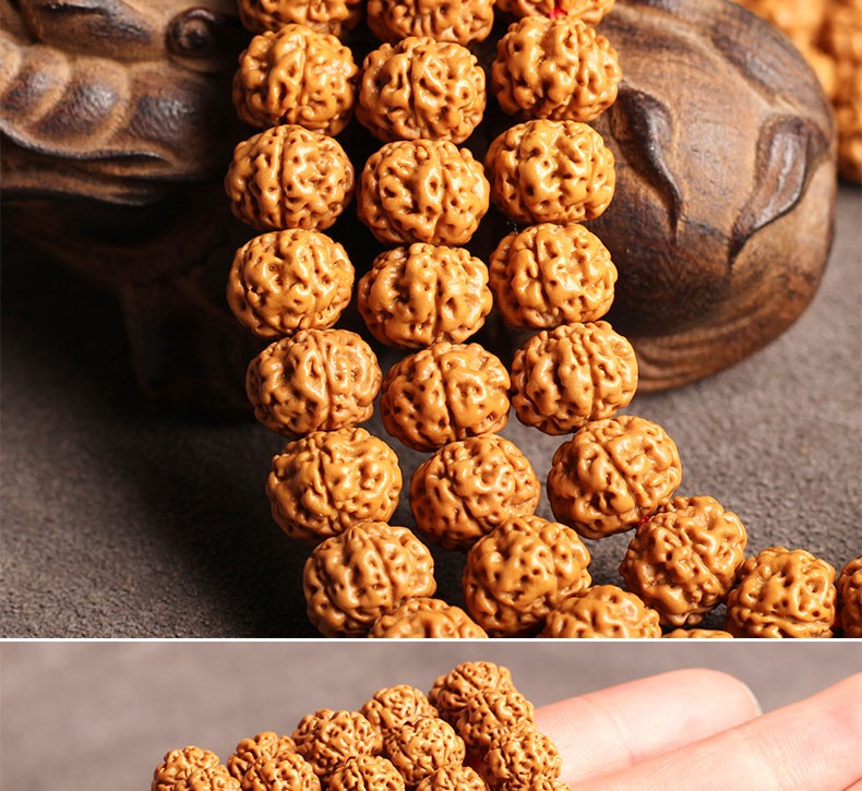 靓玉匠一代鬼脸纹矮桩蜂窝 小金刚菩提子 108颗佛珠 10mm一代鬼脸