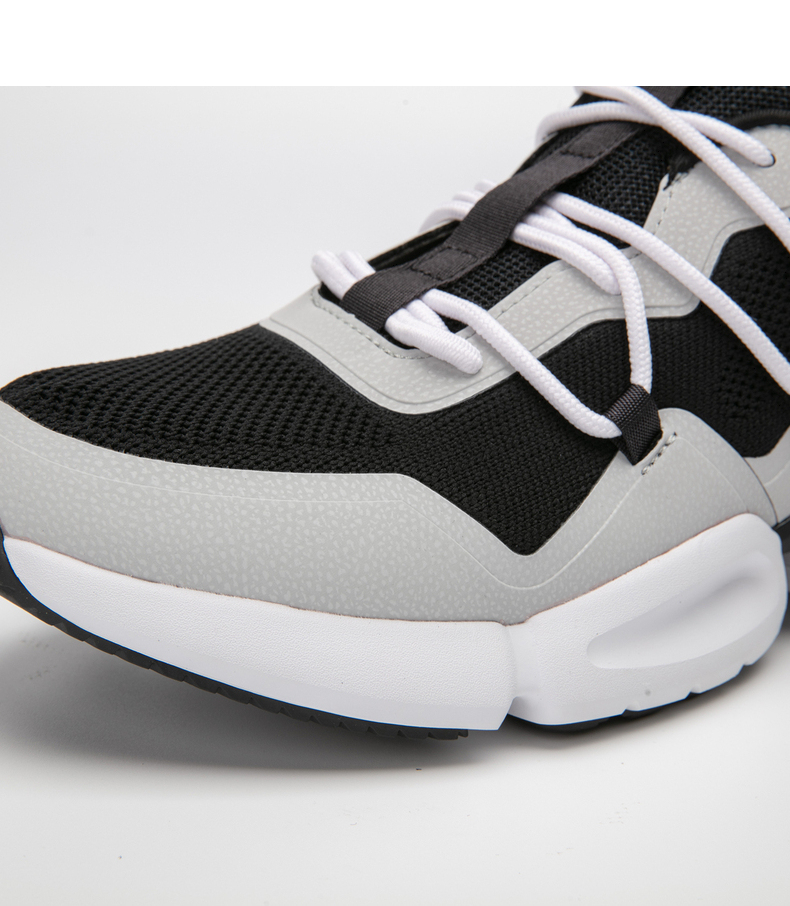 利郎男鞋透气休闲鞋男2021冬季新款轻潮个性男士运动鞋 黑灰(20dxl