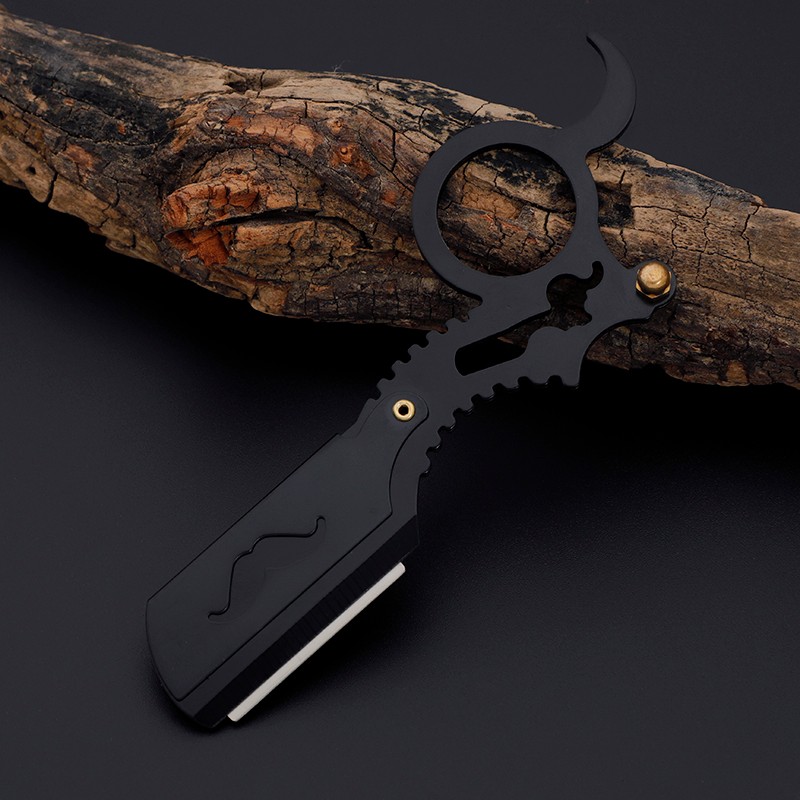 红鸾鸟手动剃须刀架含20刀片男士老式剃头刀全钢刮刀刮胡自修眉剃须