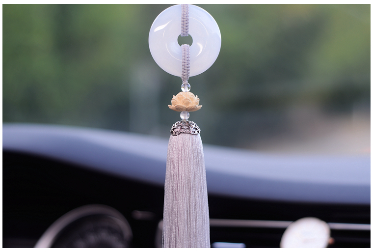 汽车挂件高档车内吊饰男女士平安符扣大气车载玉石吊坠创意车挂玉石