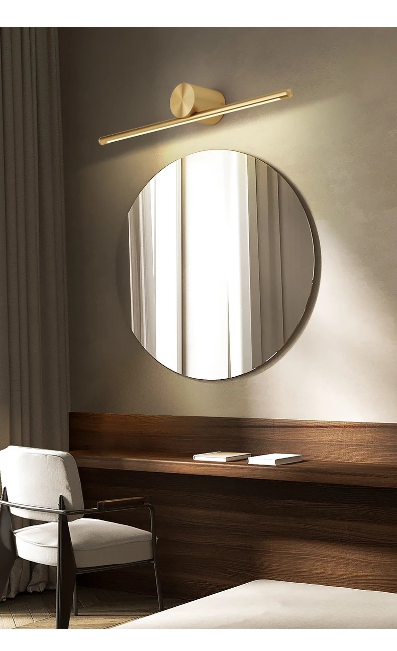 镜前灯北欧轻奢防雾防水浴室卫生间灯镜柜镜子灯led化妆灯具灯饰拉丝