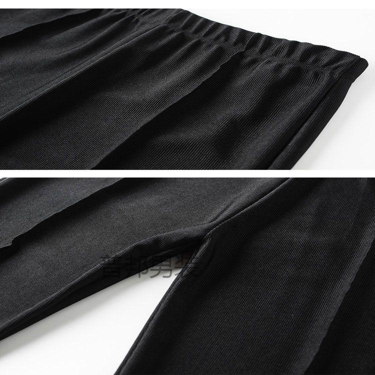 脚细条纹健美裤微弹女士高腰宽松外穿打底裤黑色货号807xl腰围1923尺