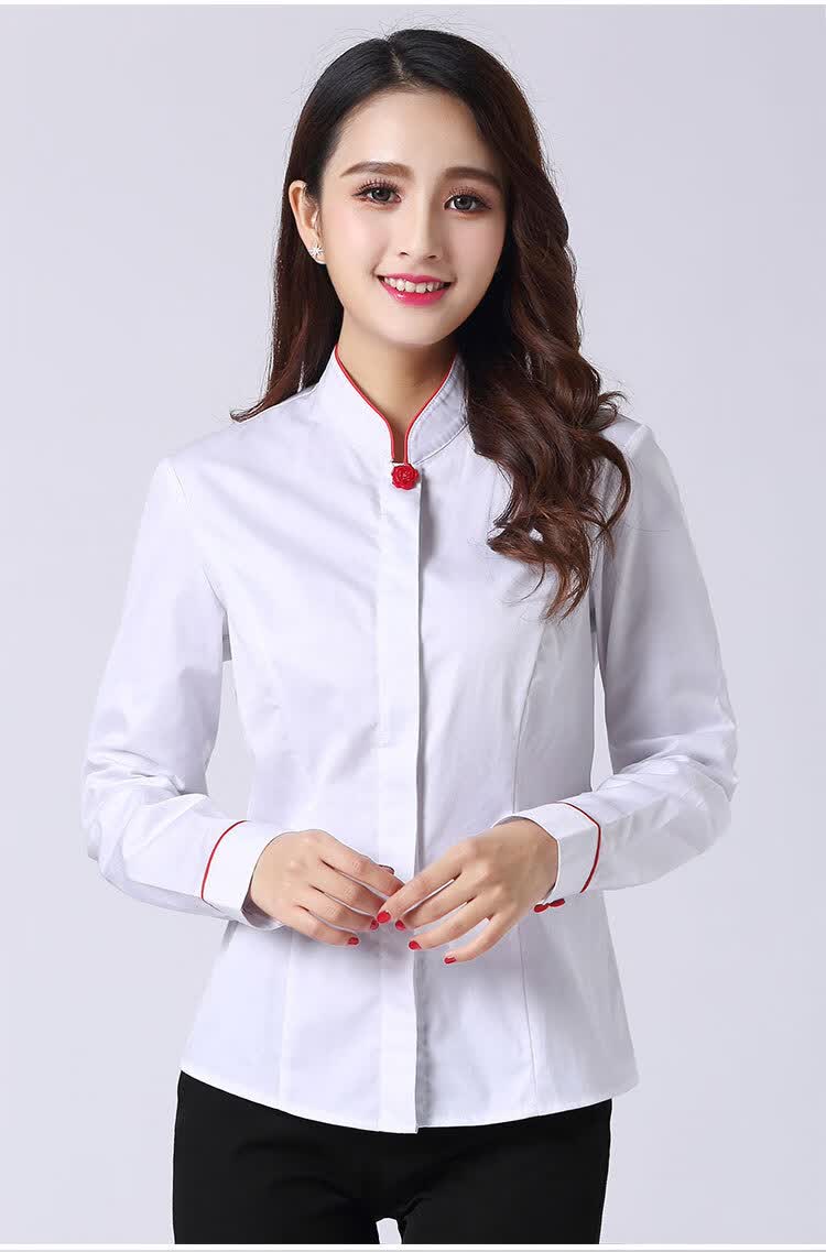 中信银行行服工服女衬衫长袖短袖修身制服职业装半袖工作服立领衬衣