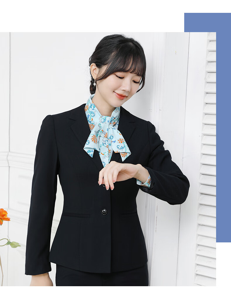 民生银行行服工装工服外套女职业装春秋西装藏青色工作服工装 外套 s