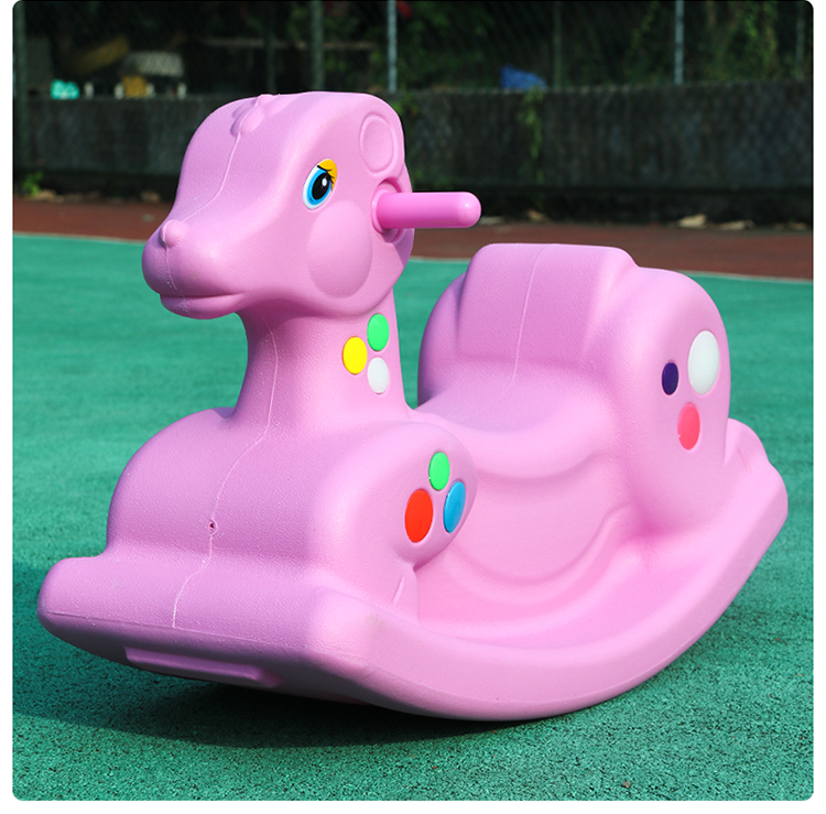 童励 幼儿园宝宝小木马小孩塑料单人摇摇马防摔户外儿童骑骑马儿童