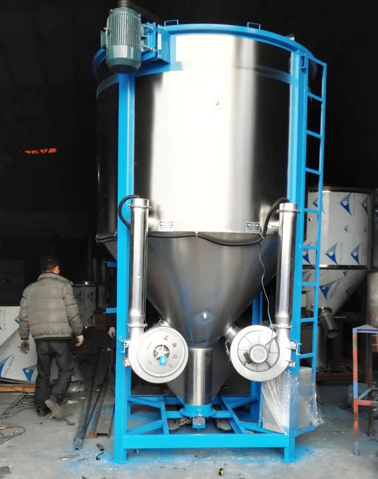 塑料搅拌机立式螺旋拌料机300kg15吨大型混料机加热烘干搅拌机1吨搅拌