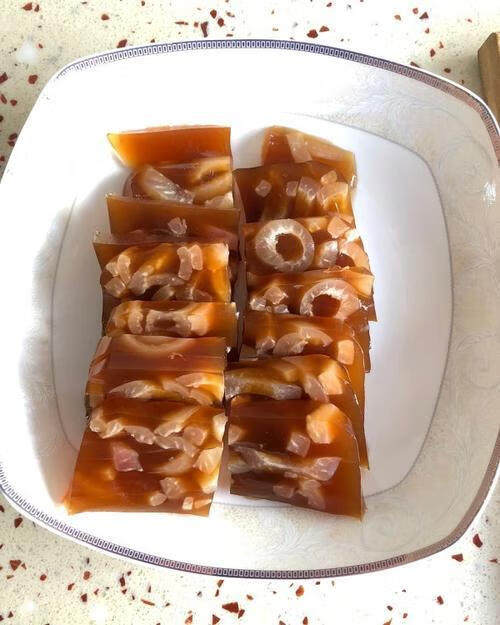 【家乡味道】肉皮冻猪皮即食一个约450克冻水晶皮凉拌菜皮冻肉冻【豆