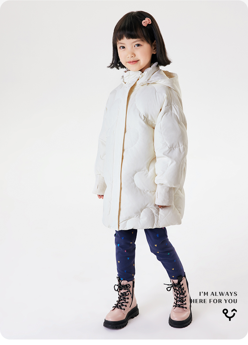 rainbow女童羽绒服2021秋冬新款反季保暖外套 象牙塔vrraj41169a 110
