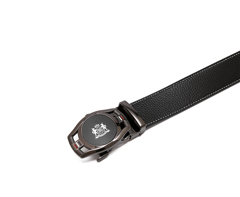 sheridan喜来登男士皮带中年青年腰带自动扣商务裤带黑色