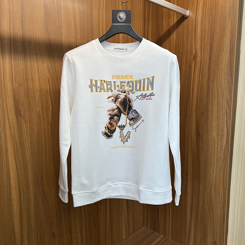 boy bees2022秋冬新款潮流重工卫衣男士长袖体恤衫打底圆领套头上衣服