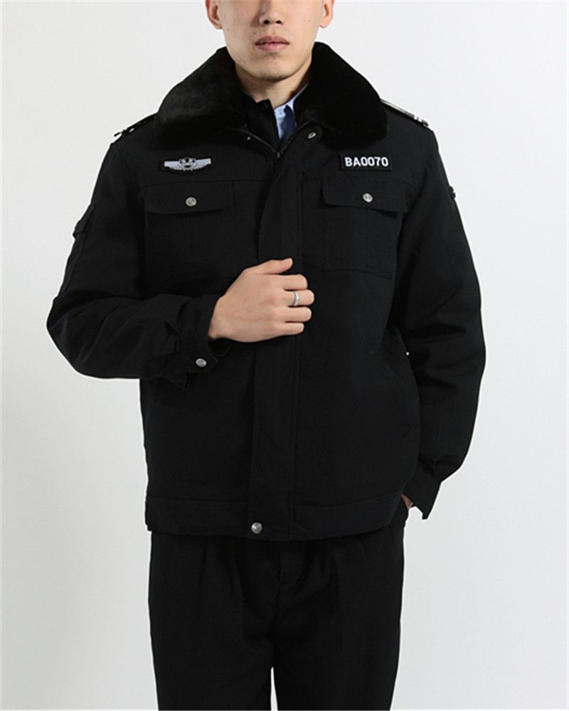 安保防护冬季执勤服保安大衣工作服夹克款棉衣加厚男女式防寒棉袄棉衣