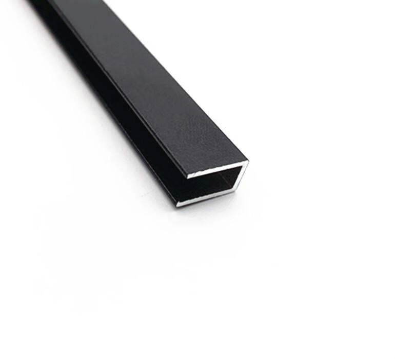 1171mm哑光磨砂黑色铝合金u型槽包边条装饰扣槽吊顶装饰线条