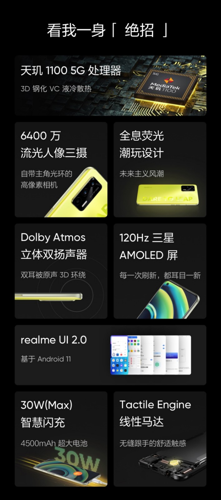 realme真我q3pro天玑11005g手机引力黑8gb256gb