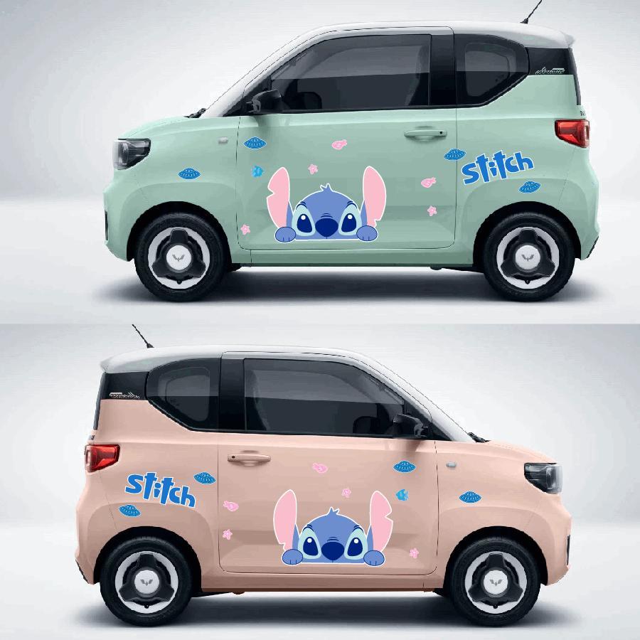 适用于五菱宏光miniev车贴马卡龙车身可爱皮卡丘卡通贴画汽车装饰划痕