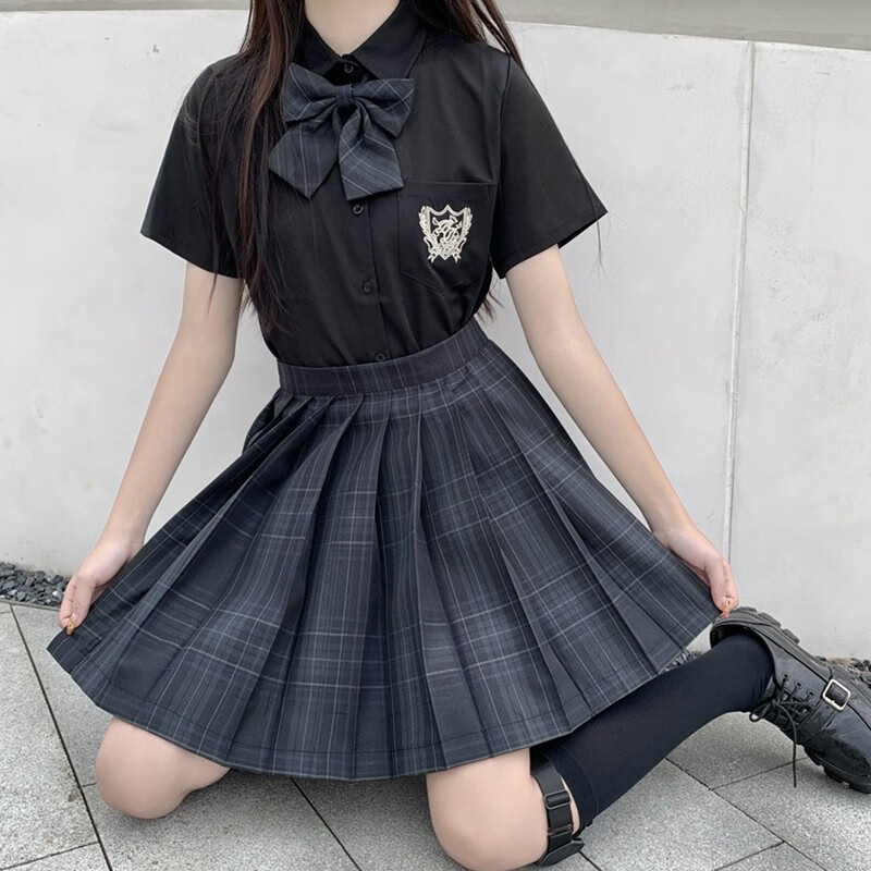 花颜绘jk制服格裙子全套装秋冬季打底半身裙百褶裙连衣裙电竞少女学生