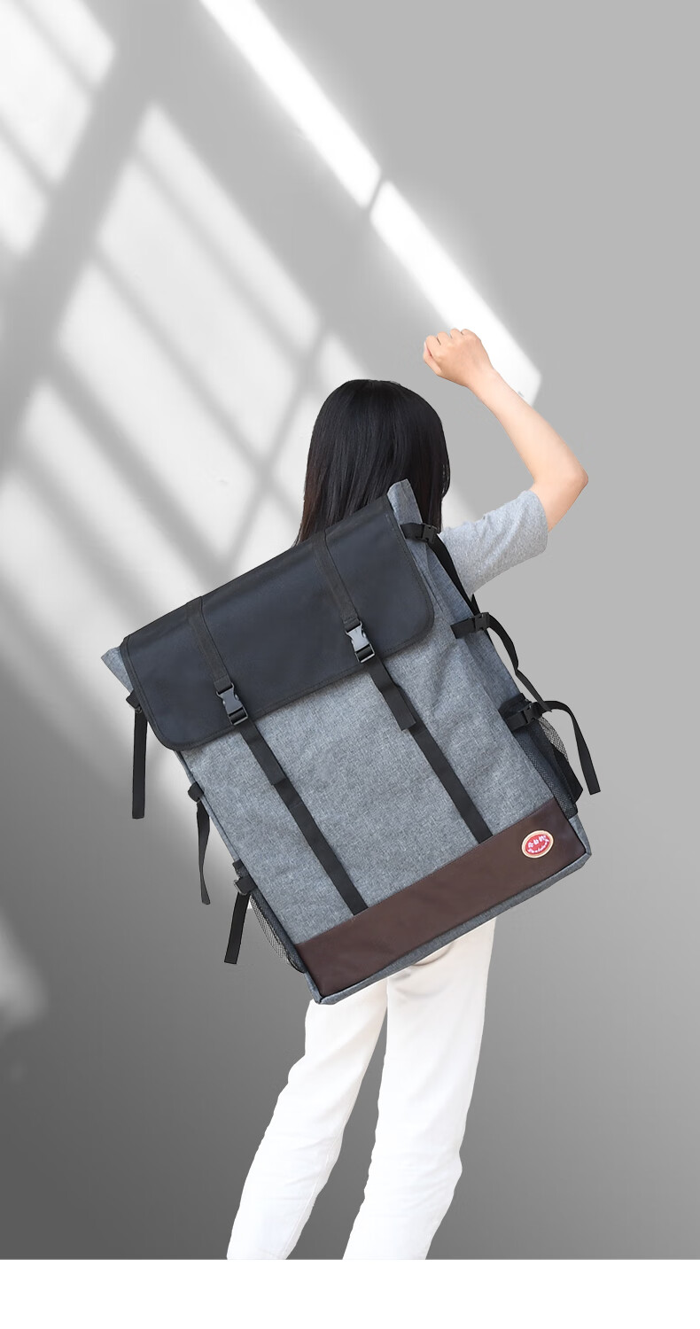 少女画夹专业画画背包画具包多功能收纳素描专用美术写4k灰色6550cm