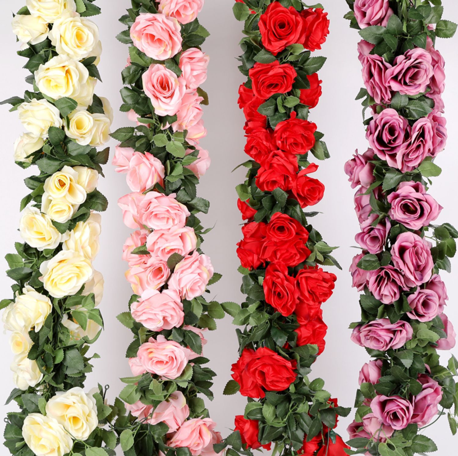 熠文仿真玫瑰假花藤阳台吊篮藤椅装饰吊顶空调管道装饰花藤条遮挡缠绕