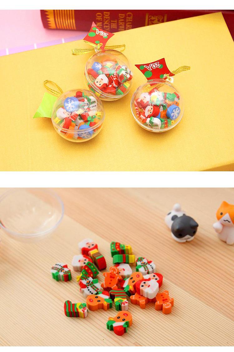创意圣诞球橡皮幼儿园小礼品奖励学生儿童奖品节日礼物赠品活动圣诞球