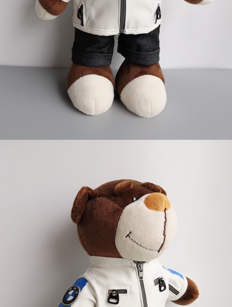 宝马拉力熊公仔皮衣小熊摩托车装饰玩偶摩旅尾箱挂件玩具娃娃礼物车内