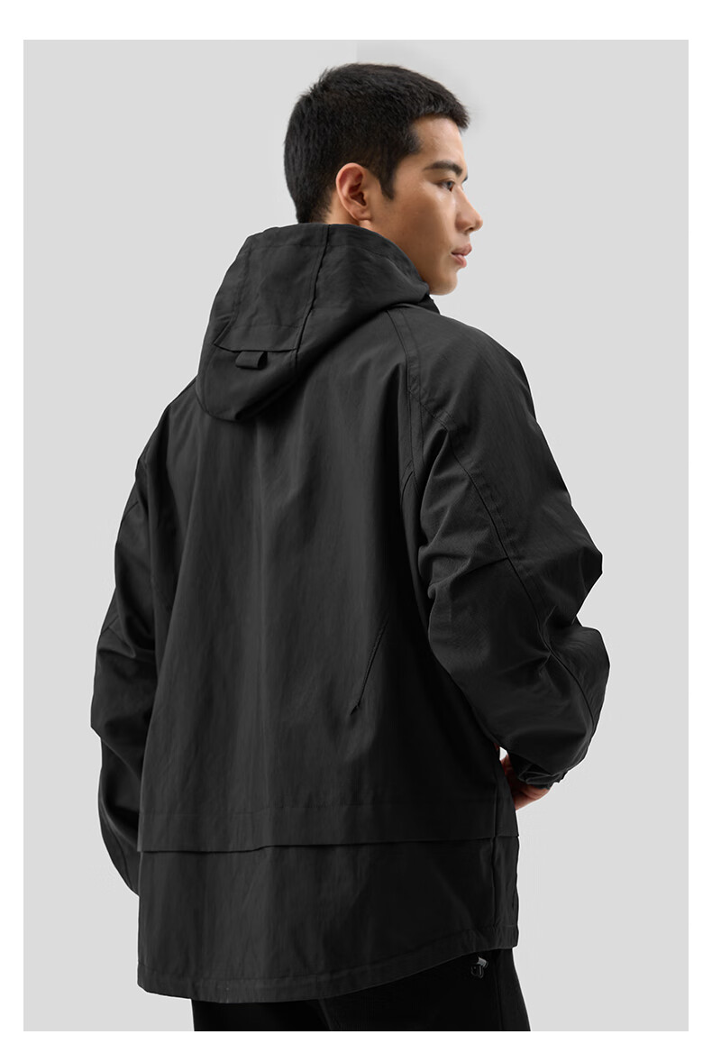 MARKLESS Hooded Jacket for Men, Wrinkle-Resistant And Durable, Sports Outdoor Windproof Coat, Loose Casual Outerwear 4156 Silver Gray XL 20