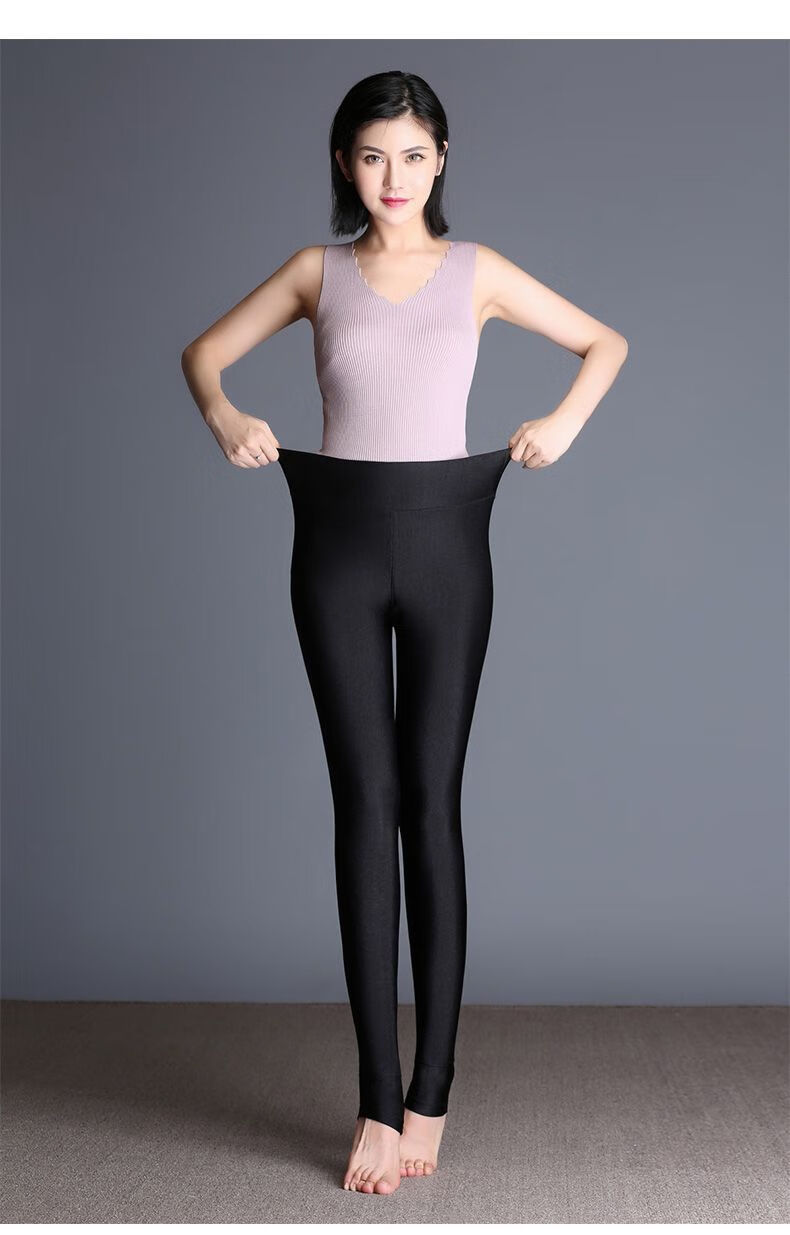 妈妈中年妇女冬天穿的加肥裤子中老年高腰光泽裤女外穿加绒加厚秋冬大