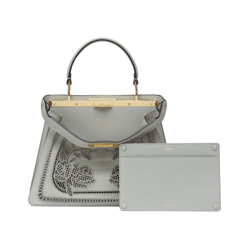 fendi芬迪女包21新品peekabooiseeu系列中号刺绣单肩手提包8bn321aayq