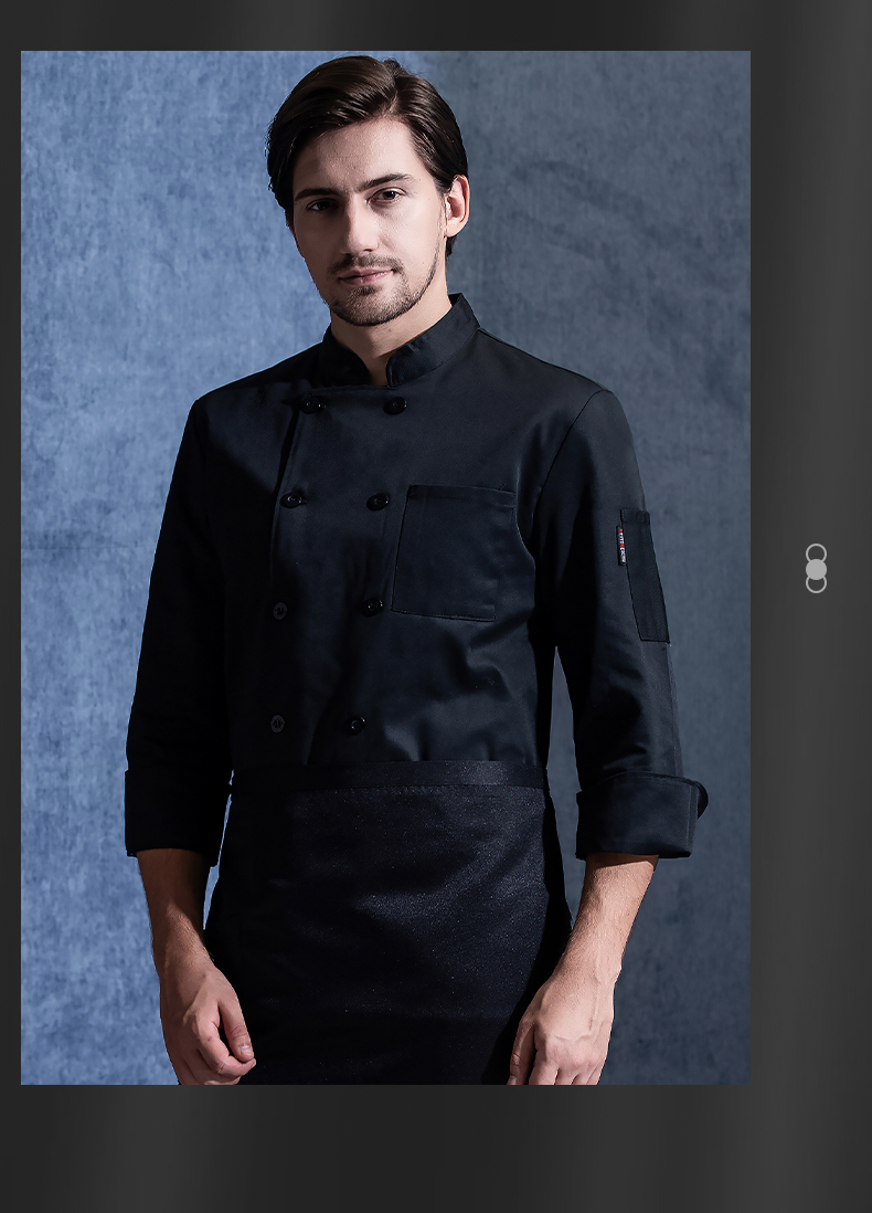 厨师服长袖加厚冬季加绒保暖工作服餐饮饭店食堂后厨房服装男可定制加
