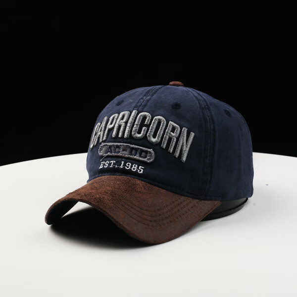 夏天百搭韩版潮鸭舌帽男户外休闲遮阳capricorn水洗牛仔帽蓝色m5658cm