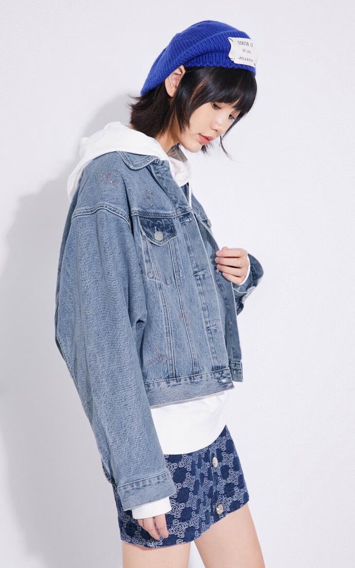 only2021秋季新款街头简约直筒百搭休闲口袋牛仔外套女121354028 j32