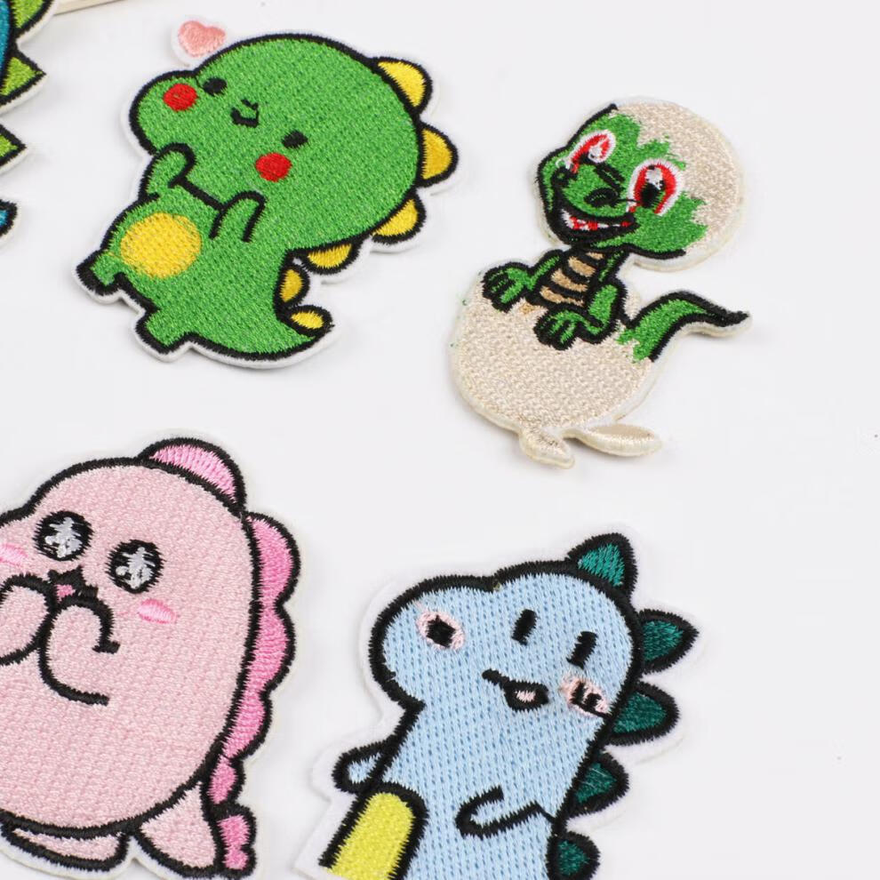 皮革羽绒服补丁贴小恐龙布贴可爱儿童缝补贴刺绣衣服装饰贴时尚衣服