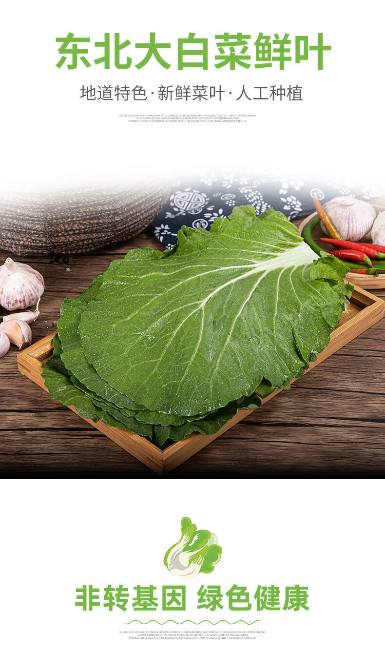 新鲜蔬菜饭包叶大白菜叶子饭包泡沫箱冰袋发货白菜叶5片白菜叶5片