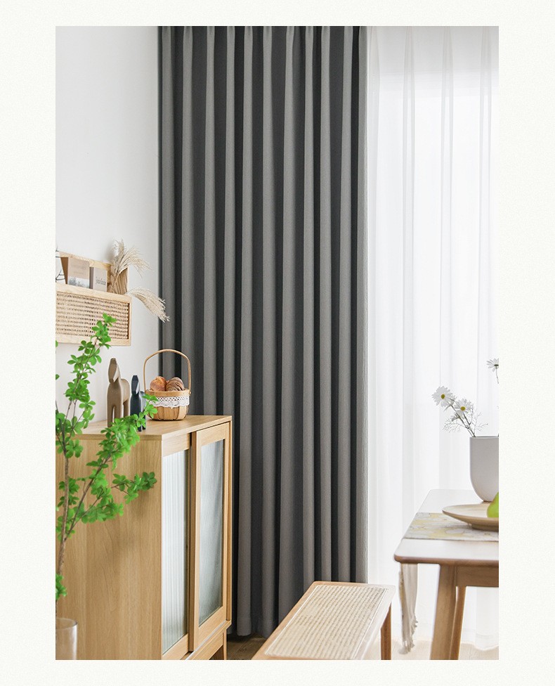 辰帘幂语窗帘遮光韩式风琴纤细条压褶打孔式阳台遮阳帘定制深灰色挂钩