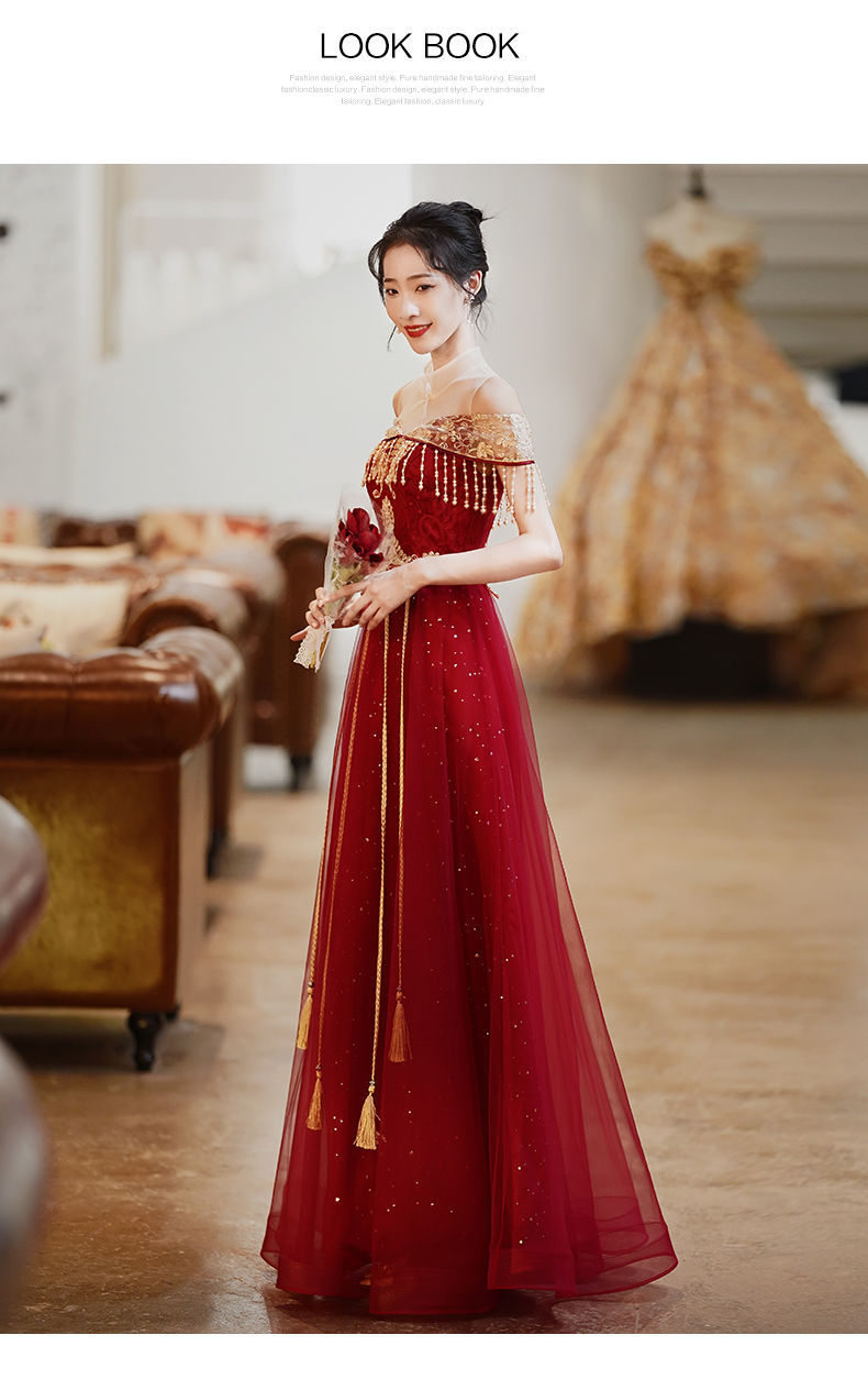 敬酒服新娘2021新款秋季宴会晚礼服结婚回门气质高端连衣裙女愉贵妃