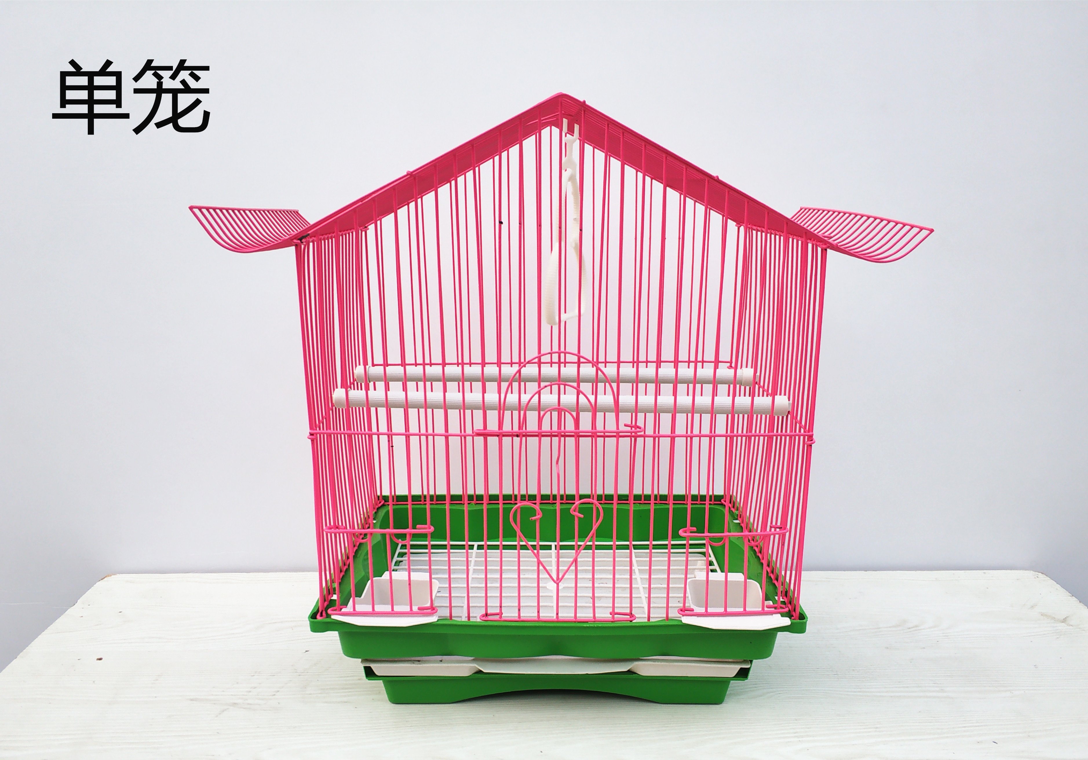 小型鸟笼屋型鸟笼牡丹鹦鹉虎皮鹦鹉鸟笼鸟笼鸟用品鸟房子粉色秋千配置