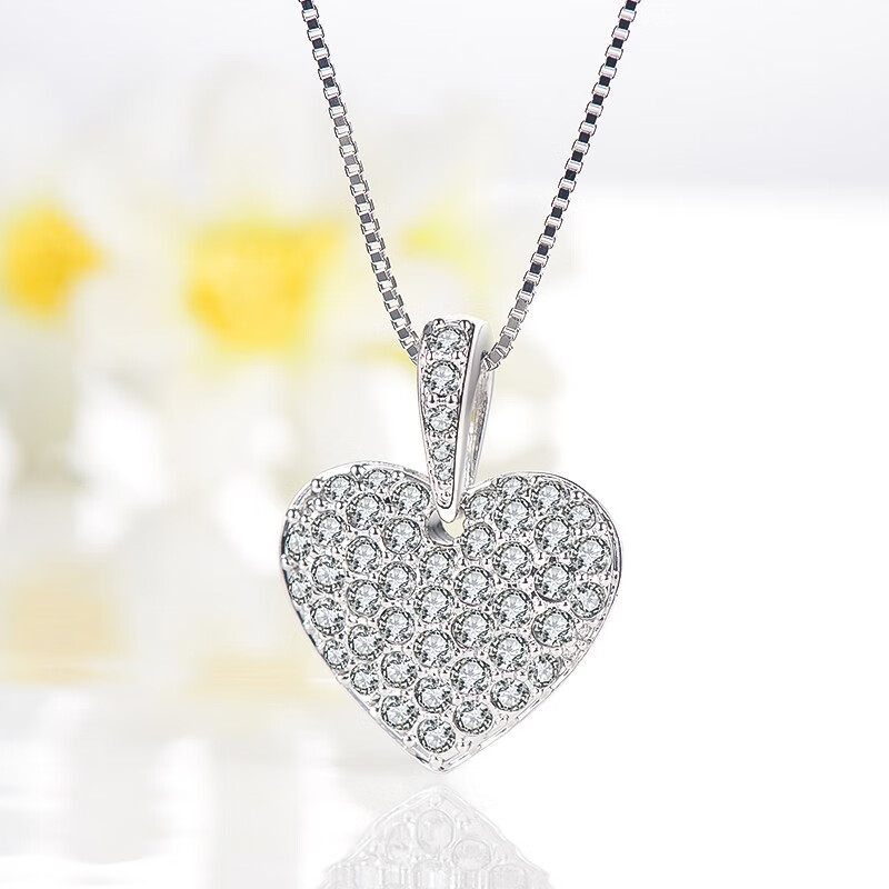 swarovski施华洛世奇项链心女士puffyheart银色心形满钻水晶爱心项链