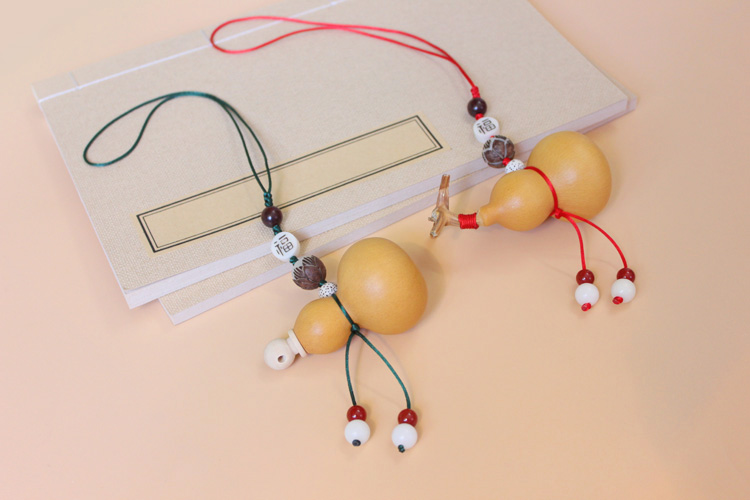 珍韵缘不开口葫芦室内大厅卧室悬挂吉祥喜庆小葫芦夫妻床头挂件 墨