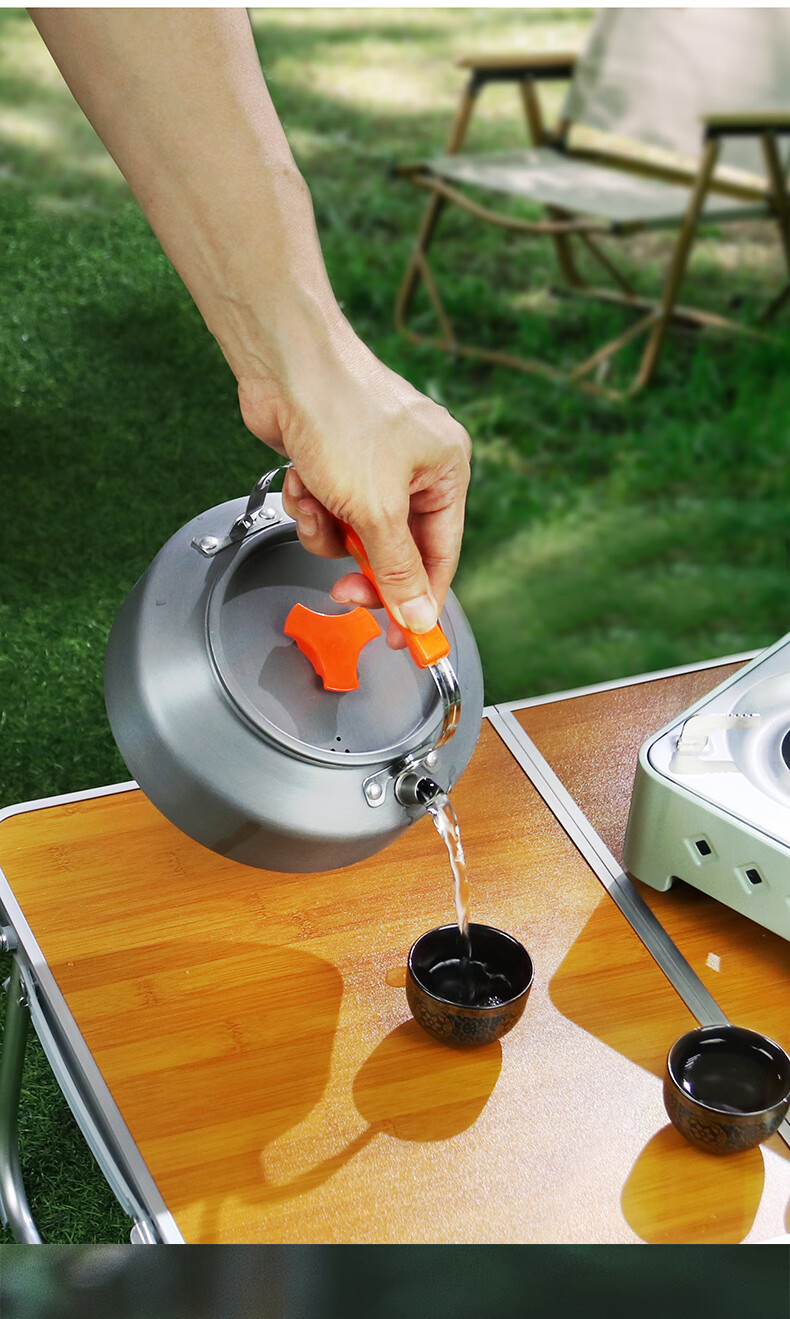 傲的户外烧水壶野外泡茶炉具便携16升茶壶野营露营烧水神器16升橙色
