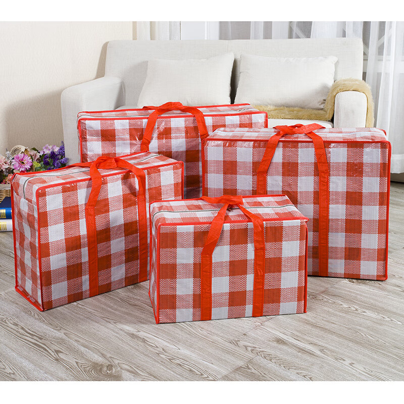 袋蛇皮袋编织袋 标准款兰小花格 特大加宽88x60x24cm【图片 价格 品牌