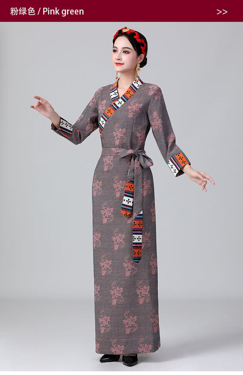 西藏服装女新款藏族藏式藏袍拉萨旅拍写真演出民族风博拉锅庄舞裙